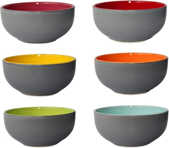 Set di scodelle ceramiche colorate da 6 - Scodelle per tapas e dessert (410 ml) Set di scodelle