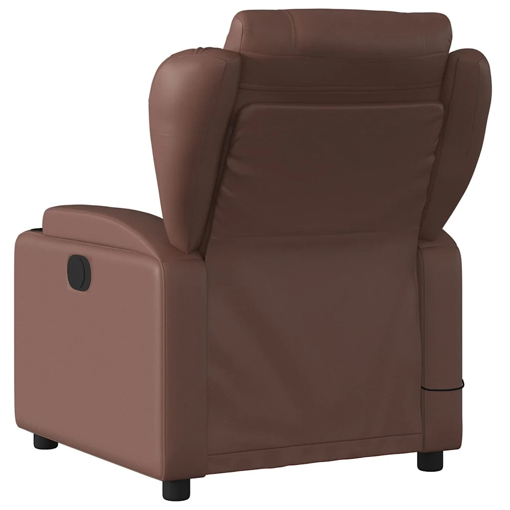 Poltrona Massaggiante | Sedia Relax Reclinabile marrone in Similpelle