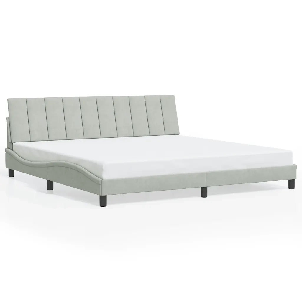Giroletto con Luci LED Grigio Chiaro 200x200 cm in Velluto