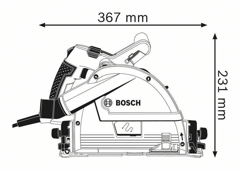 Bosch Professional 0601675001 GKT 55 GCE Sega a immersione 1400 W 165 mm velocita' regolabile con sistema aspirazione polvere colore Nero