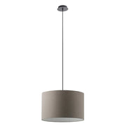 Lampada a Sospensione Vivien Rossini Group con Paralume Cilindrico Tortora - Struttura in Metallo Nero - Attacco E27, Potenza 75W, IP20