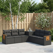 Set di divani 7 pz Nero Rattan sintetico e Acciaio 3448868