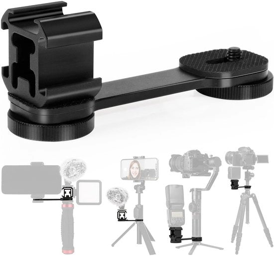 Supporto per flash tripla per maniglia di camera - Adattatore per maniglia di camera - Design versatile - Adatto per OM4/Osmo - Viti 1/4 pollici - Ideale per...
