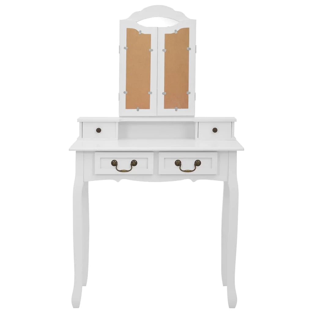 Set toeletta con sgabello 80 x 69 x 141 cm bianco 02_0006222