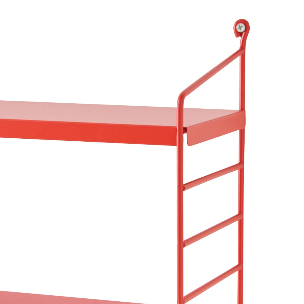 Set di 4 Scaffali da Parete Strängnäs a 3 Ripiani Regolabili  50 x 60 x 15 cm Acciaio Rosso [en.casa]