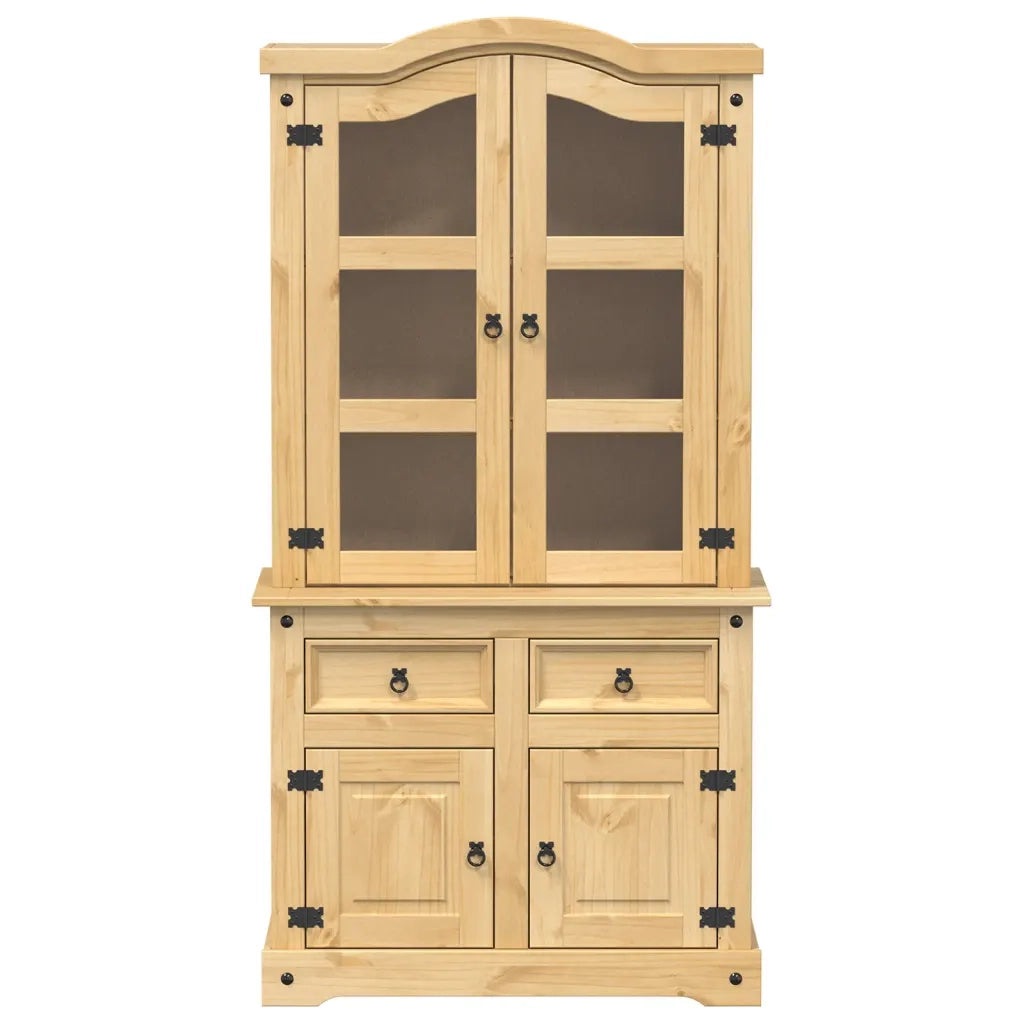 Vetrina Corona 100x48,5x179 cm in Legno Massello di Pino 4005681
