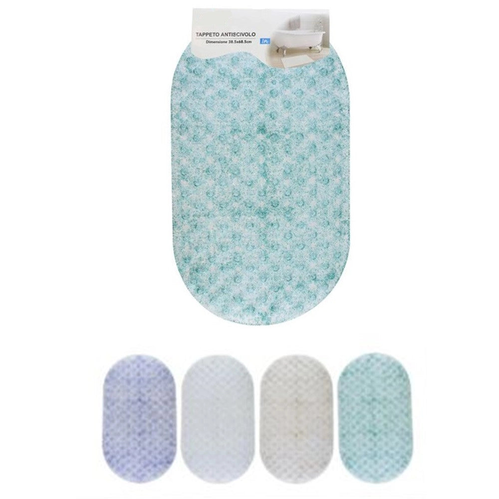 Trade Shop - Tappeto Antiscivolo Tappetino Per Vasca Bagno Doccia 38.5x68.5cm Ovale Colorato 87559 -
