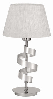 Lampada da tavolo Candellux Denis cromata con paralume bianco