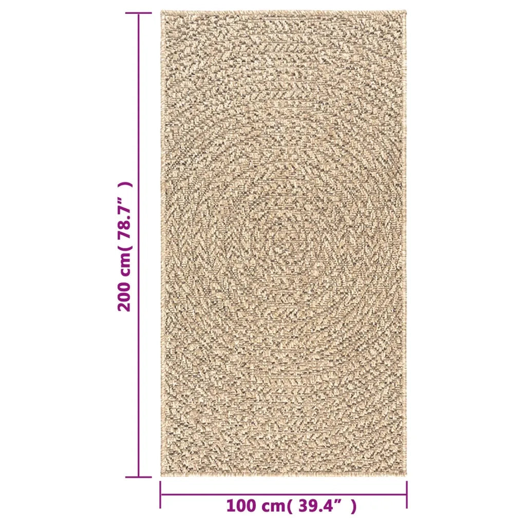vidaXL Tappeto ZIZUR 100x200 cm Aspetto Iuta per Interni ed Esterni