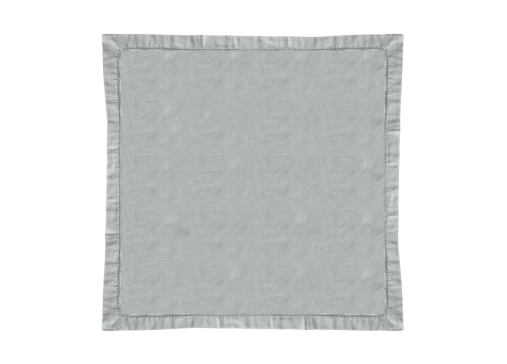 Tovaglia Cucina Soggiorno In Cotone Con Orlo A Giorno In Tinta Unita Ajour - 85x85cm - Grigio Melange