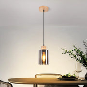 Lampada a sospensione ZMH in legno vintage per tavolo da pranzo 1 luce E27 lampada da sala da pranzo industriale