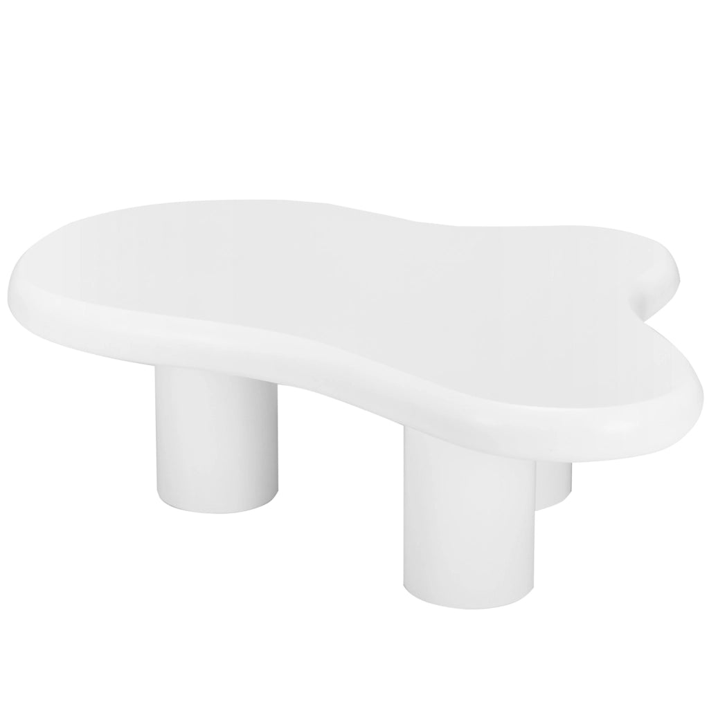 Tavolino da caffè a forma di nuvola 97x67x32 cm in MDF bianco