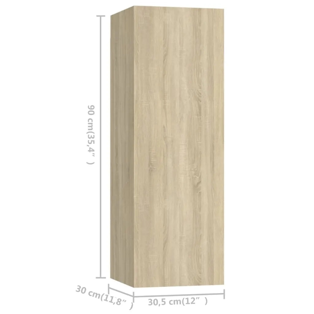 Set di Mobili TV 4 pz Rovere Sonoma in Legno Multistrato 3079048