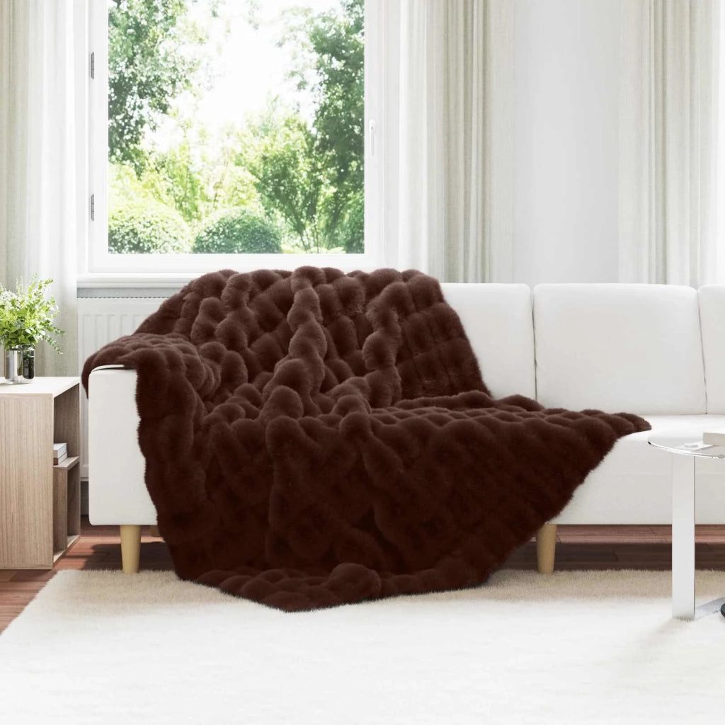 Coperta antiscivolo in finta di coniglio Olite 4 pcs Cammello