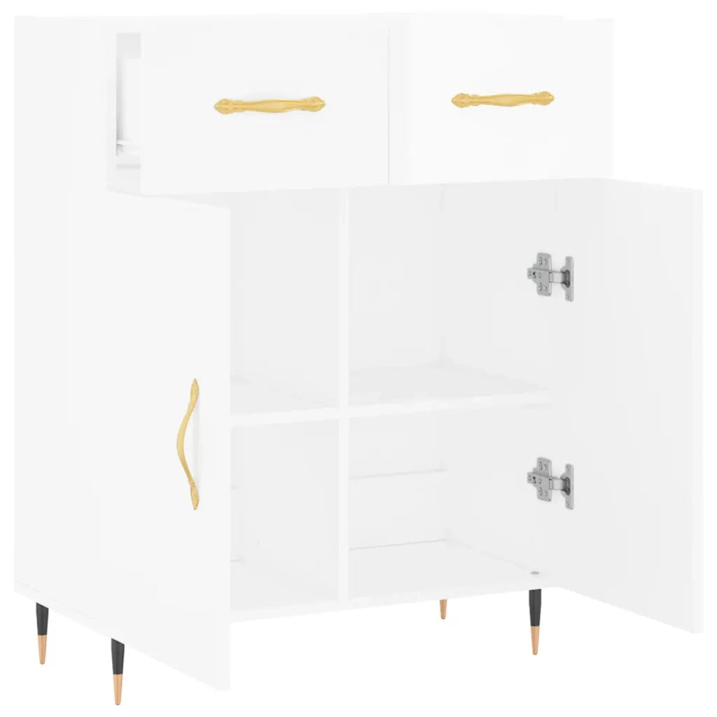 Credenza 69,5x34x90 cm in Legno Multistrato Bianco Lucido 827958