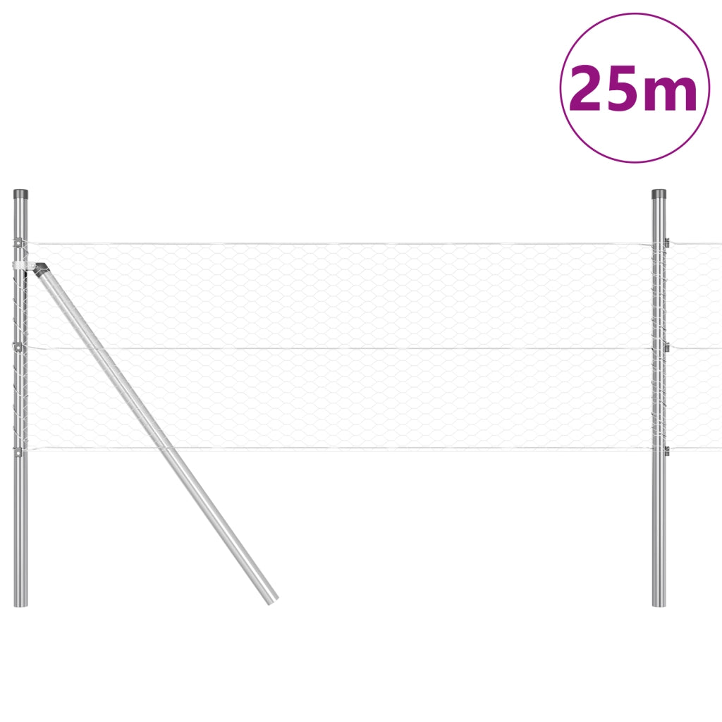 Recinzione esagonale  0.4x25 m in acciaio zincato