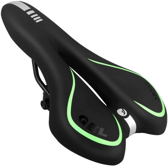 Sella per Bicicletta - Cuscino di Supporto in Gomma - Impermeabile - Adatto per Biciclette da Strada e da Montagna - Facile da Montare - Materiale di Alta Qualità - Lampada di Coda per Sicurezza - Sella per Bicicletta con Cuscino di Supporto