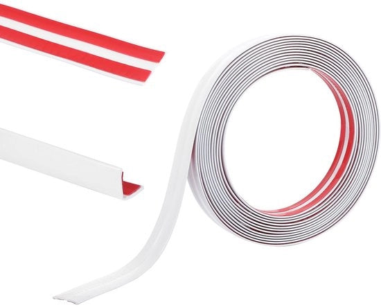 Protezione angolare autoadesiva - Nastro sigillante - Protezione angolare per pavimento - 5m x 2cm - Bianco lucido