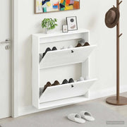 Mobiletto per Scarpe da Muro EDE 71 x 17 x 86 cm Bianco Lucido 895979