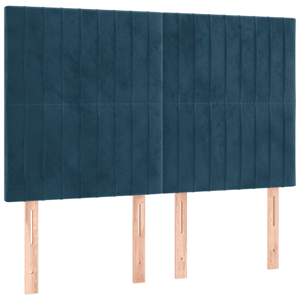 Giroletto a Molle con Materasso Blu Scuro 140x190 cm in Velluto 3132799