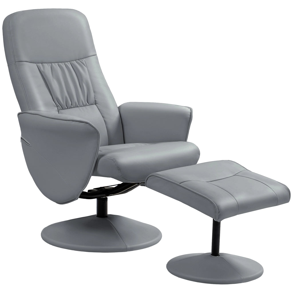 Poltrona Relax con Poggiapiedi ¨C zephmum ¨C Grigio Chiaro