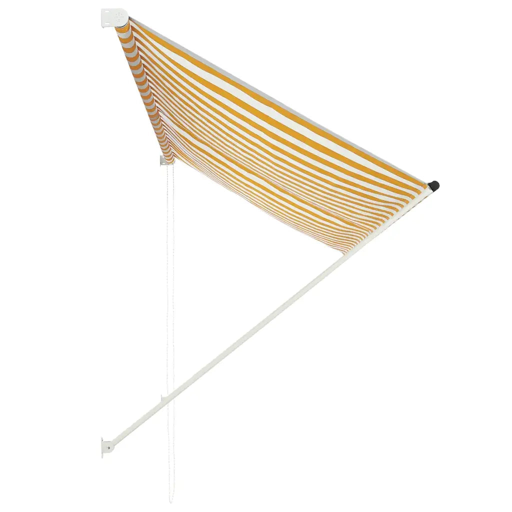 Tenda da Sole Retrattile 250x150 cm Giallo e Bianco 143754