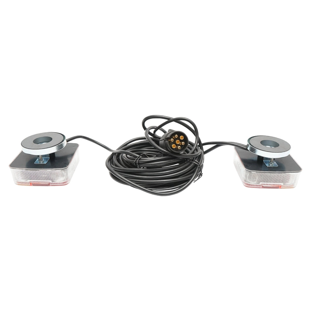 Set di luci LED magnetiche per rimorchio, spina a 7 poli, cavo da 2,5 m tra le luci posteriori, cavo spina da 7,5 m 12 V Breckner Germany