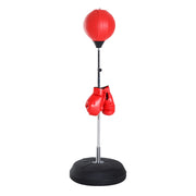 Sacco da boxe regolabile ¨C Zephmum ¨C 126-144 cm rosso e nero con guanti