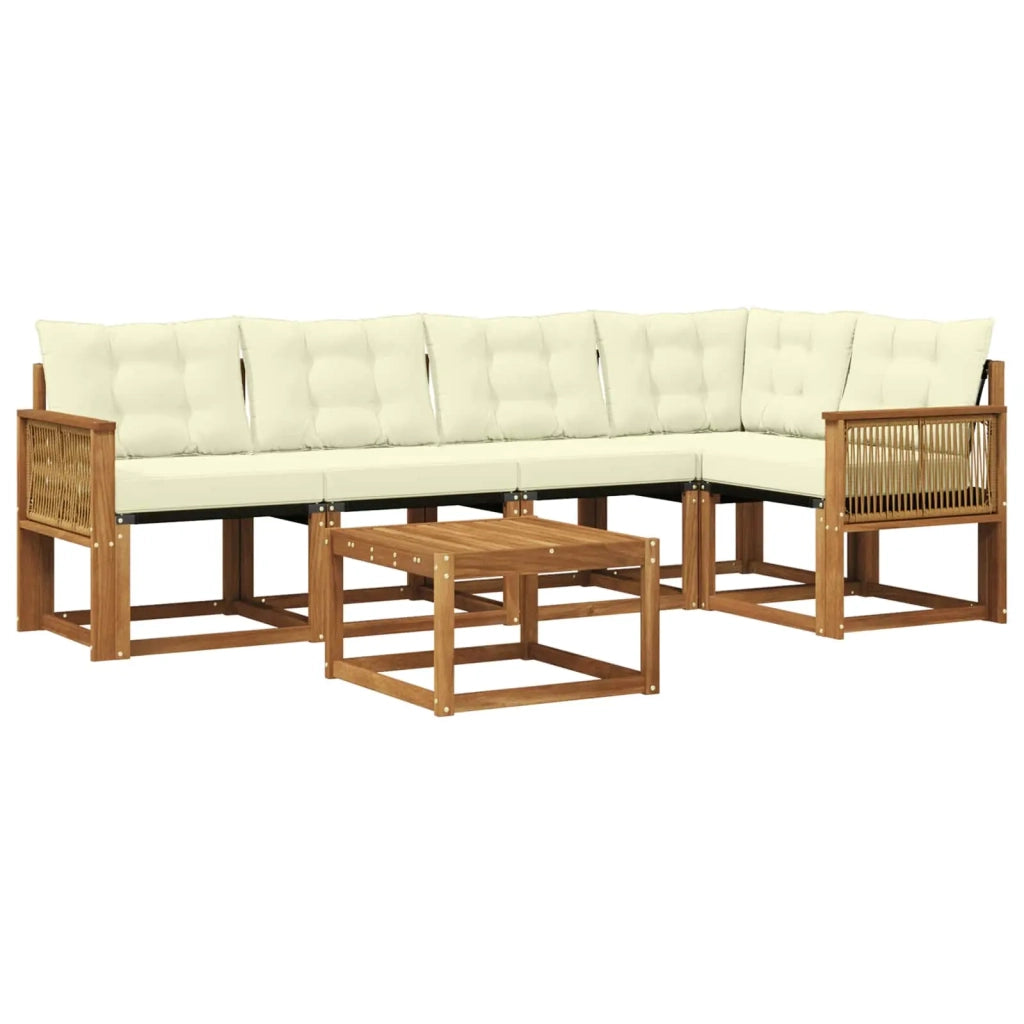 Set di divani da esterno 6 pz Naturale e Crema 3381970