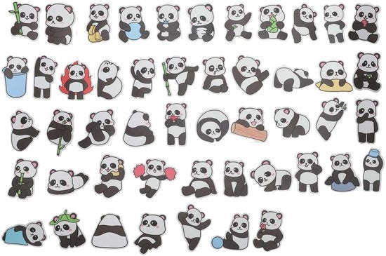 Stickers per Panda 50 pezzi - Stickers acqua-resistenti - Stickers estetici - Set di stampe per scrapbooking - Disegni unici - Ideali per la decorazione - Stickers decorativi