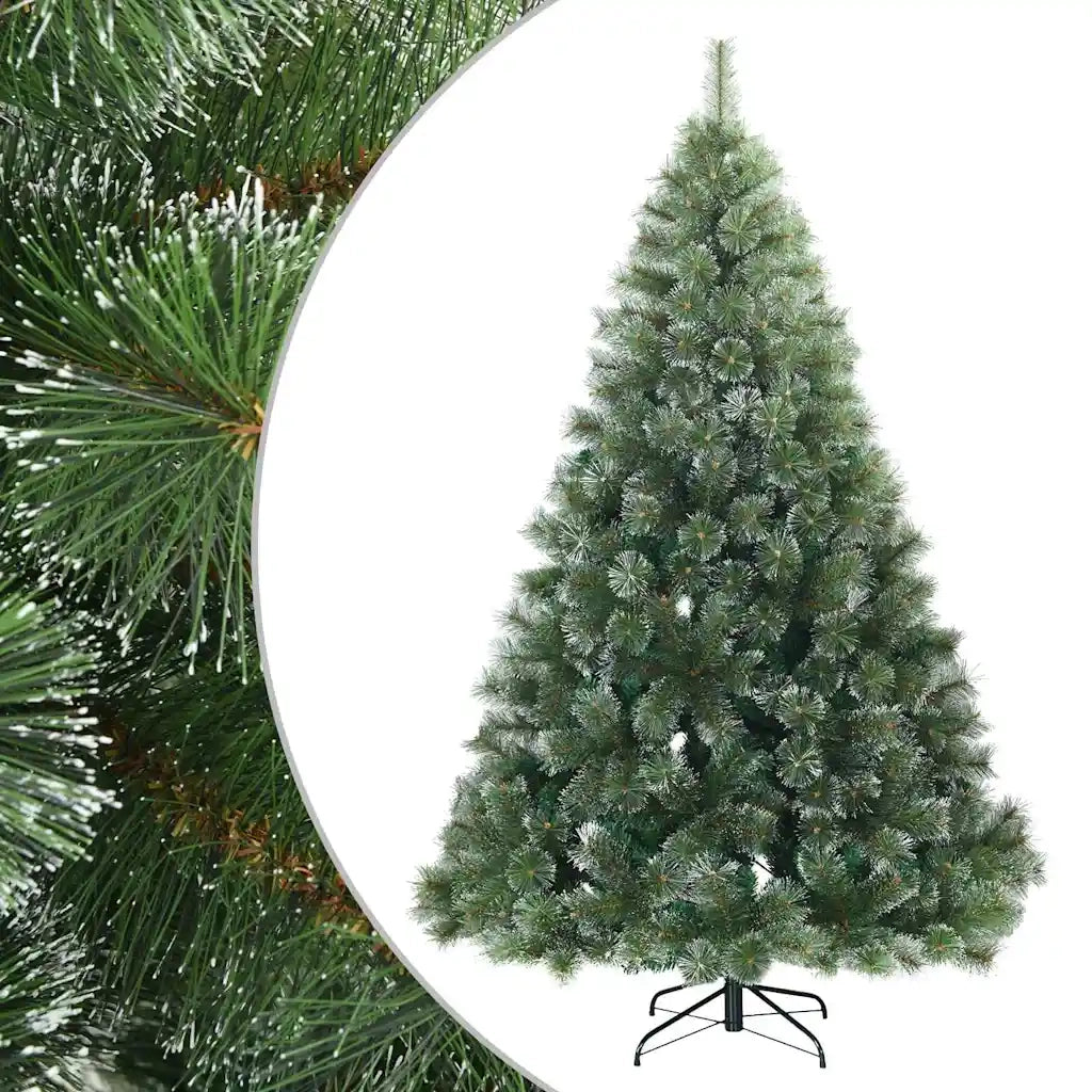 Albero di Natale Artificiale Snodato Foderato di Neve Verde