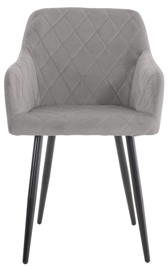 Set di 2 sedie da pranzo Shila grigio,Velluto