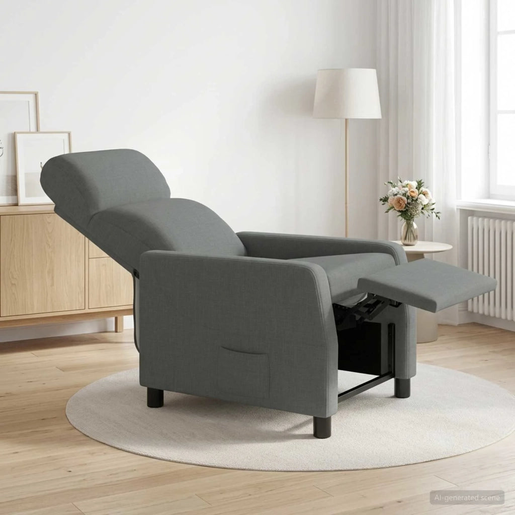 Divano Sedia-Poltrona reclinabile Grigio Scuro Tessuto 492373