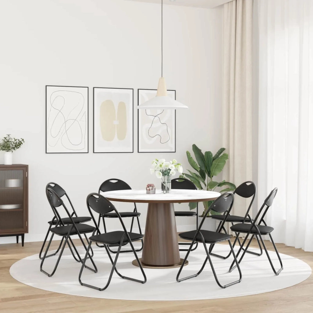 Sedia pieghevole 8 pcs Nero 48 x 43,5 x 81 cm Pelle Sintetica 42029067