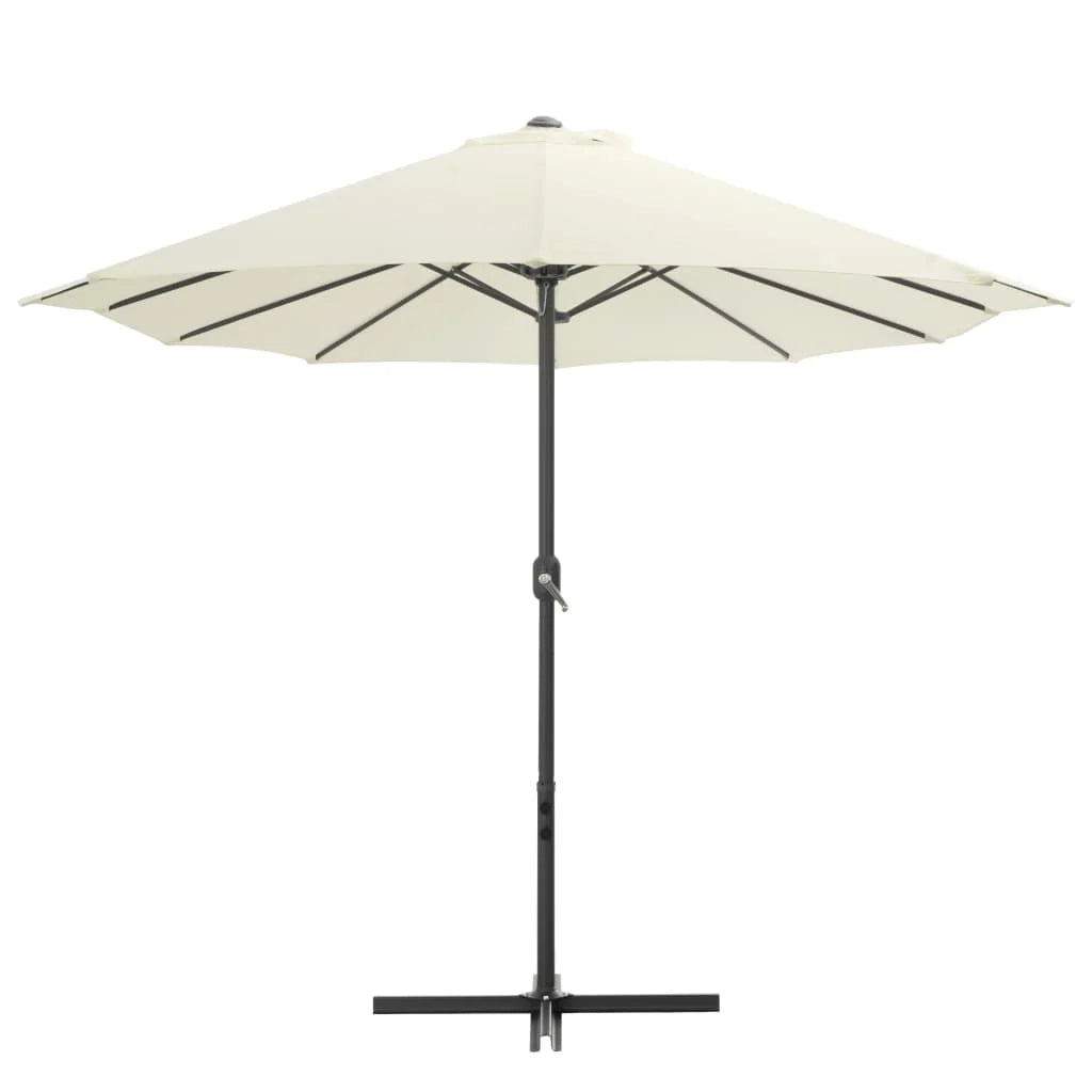Ombrellone da esterno e palo in alluminio 460 x 270 cm sabbia 02_0008297