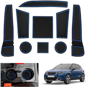 Accessori per Seat Arona/Seat Ibiza 6F KJ1 Facelift 2017-2024 2025, tappetini antiscivolo in gomma per Seat Ibiza 6F, tappetini antiscivolo per console centrale, set di tappetini antiscivolo per Seat Arona (blu)