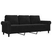 Divano | Divano da soggiorno | Sofa a 3 Posti Nero 180 cm in Velluto