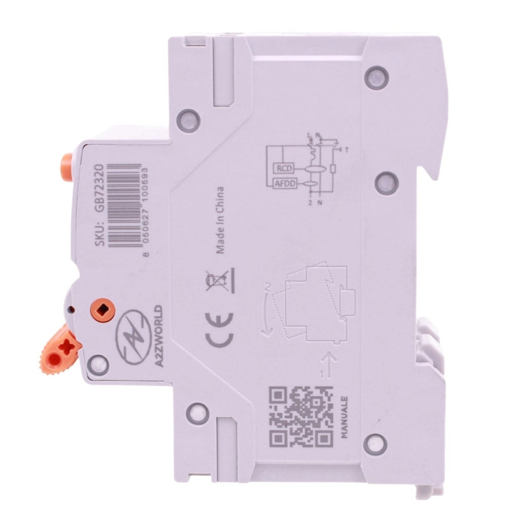 AFDD+RCBO Interruttore Antiincendio, Magnetotermico Differenziale con Rilevamento Di Arco Elettrico, Tipo A Curva C, 1P+N 2M 6000A 30mA, AC 220V Doppia Leva,GYR9NE-ARC,10A 16A 20A 25A 32A 40A (C20A)