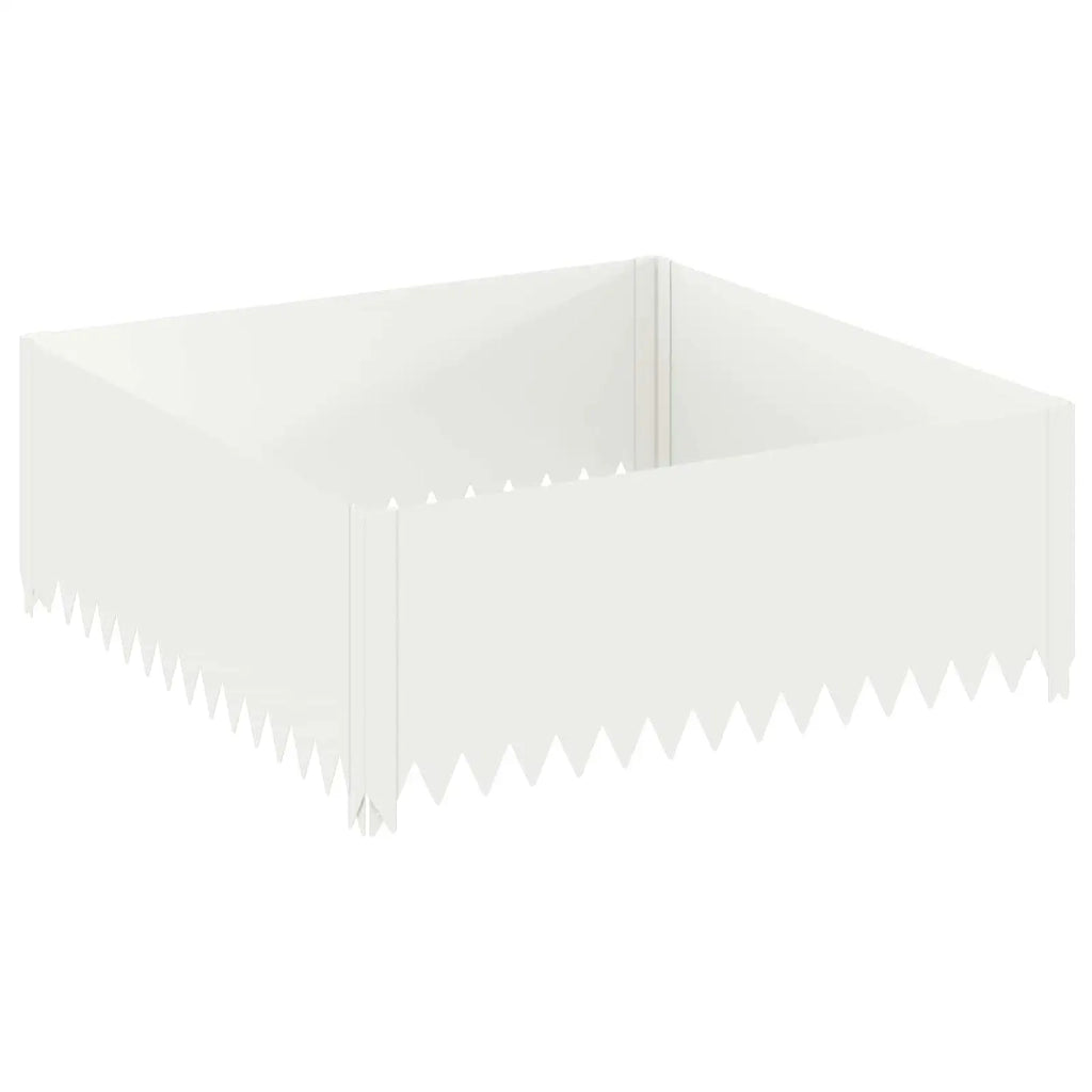Bordura per Prato 4 pz 100 x 100 x 35 cm Acciaio Bianco 8008976