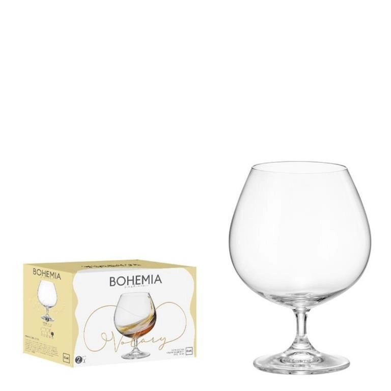 Set 2 Calici Liquore Cognac in Vetro Bohemia Volary 69 cl
