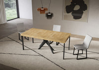 Consolle Allungabile 90-196x40x77 cm Saki Small Premium Quercia Natura Gambe Antracite