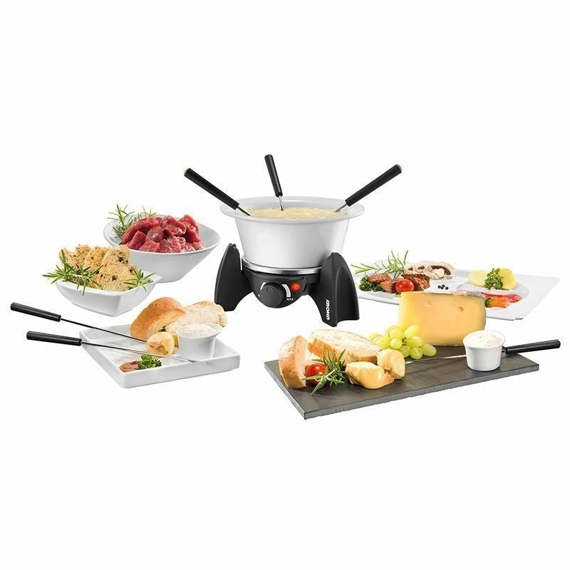 Unold 48615 Set per Fonduta Elettrica 6 Persone 0.8 L 500 W Acciaio Inossidabile Ceramica colore Nero