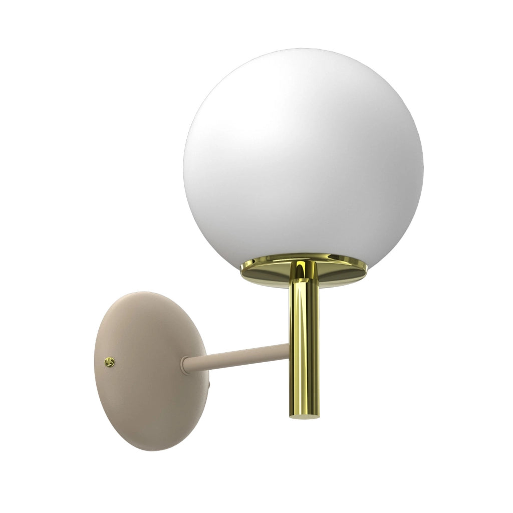Applique Awinion 1 luce E27 beige oro sfera bianca