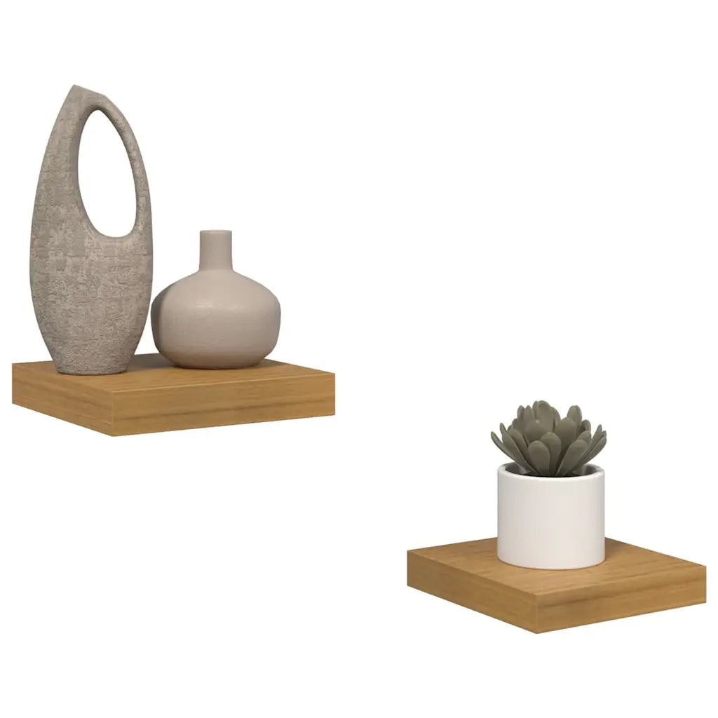 2 pz Scaffale da parete | Ripiano a parete | Mensola a parete Beige 23 x 23,5 x 4 cm