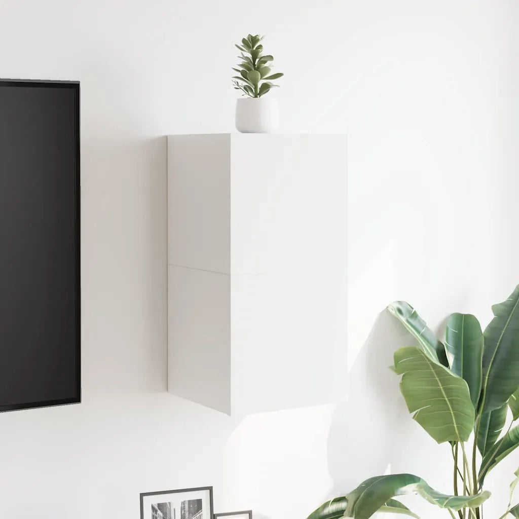 Mobili Porta TV a Parete 2pz Bianchi 30,5x30x30 cm 804482