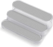 Organizzatore a 3 Livelli con Superficie Antiscivolo - Facile da Installare e da Pulire - Inerte ai BPA - Translucido