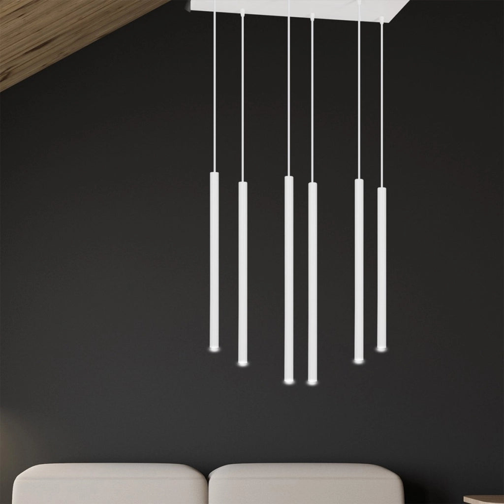 Lampada a sospensione Selter in acciaio bianco opaco
