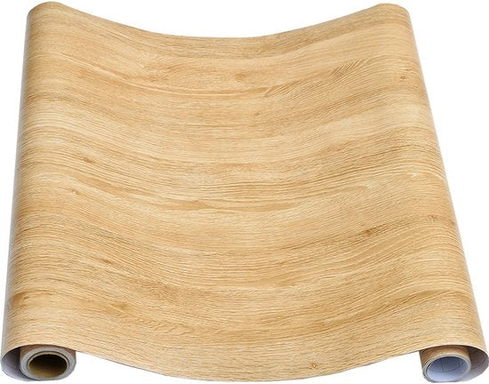 Panno di copertura in legno adesivo – Tappeto di protezione in legno impermeabile – Color chiaro – 40x300cm – Per tavoli di lavoro, armadi, pareti e tavolate