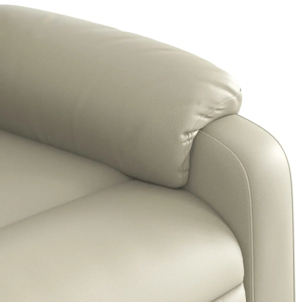 Divano Sedia-Poltrona reclinabile massaggiante in Similpelle Crema 616844