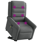 Poltrona Alzapersona Massaggi Reclinabile Grigio Scuro Tessuto 3303325
